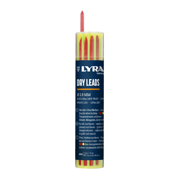 LYRA DRY Ersatzminen univ. Tube 2,8mm 12 Stk  rot