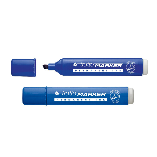 TRATTO Permanentmarker mit Keilspitze 1-5mm V12 blau