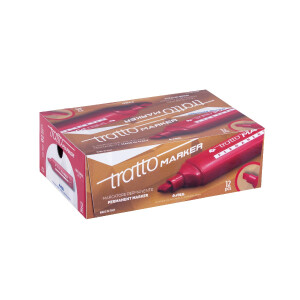 TRATTO Permanentmarker mit Keilspitze 1-5mm V12 rot