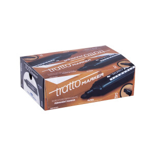 TRATTO Permanentmarker mit Keilspitze 1-5mm V12 schwarz