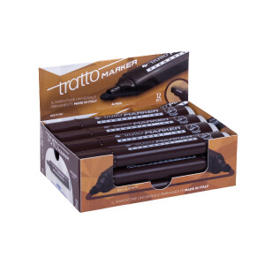 TRATTO Permanentmarker mit Keilspitze 1-5mm V12 braun