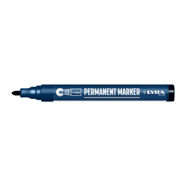 LYRA Permanentmarker mit Rundspitze fine 1-4mm V10 schwarz