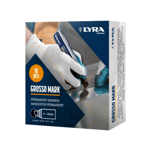 LYRA GROSSO Permanentmarker mit Keilspitze 4-12mm V10 schwarz