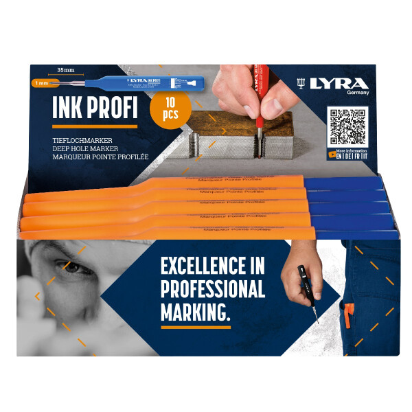 LYRA INK PROFI Tieflochmarker permanent 1mm V10 blau