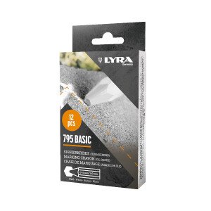 LYRA Signierkreide 795 BASIC hex. 110x11mm V12 weiß