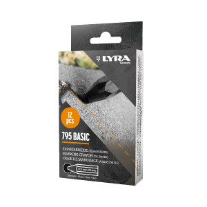 LYRA Signierkreide 795 BASIC hex. 110x11mm V12 schwarz