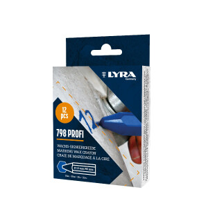 LYRA Wachskreide 798 PROFI hex. 95x12mm V12 blau