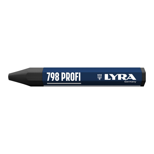 LYRA Wachskreide 798 PROFI hex. 95x12mm V12 schwarz