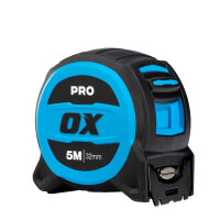 Ox Tools OX-P631005  Pro 5m Metrisches nur Tuffklingen-Maßband - Magnetischer Doppelhaken und 32 mm breite Klinge