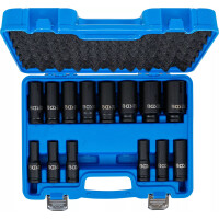 Kraft-Steckschlüssel-Einsatz-Satz Sechskant | Antrieb Innenvierkant 12,5 mm (1/2") | SW 10 - 32 mm | 14-tlg.