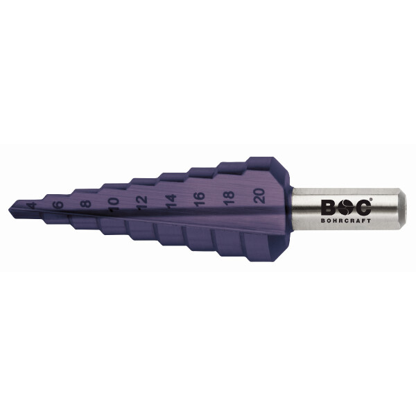 Bohrcraft Stufenbohrer gerade Nut Stufenbohrer HSS-TiAlN // Gr.1A / 4-12 mm BC-QP