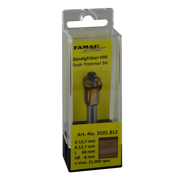 FAMAG 3101.825 HM-Bündigfräser D12,7 B25,4 GL70 mm