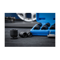 Kraft-Steckschlüssel-Einsatz-Satz Sechskant | Antrieb Innenvierkant 12,5 mm (1/2") | SW 10 - 24 mm | 10-tlg.