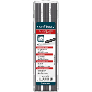 Pica 6050  BIG Dry Ersatzminen, Zimmermanns-Minen Graphit 2H