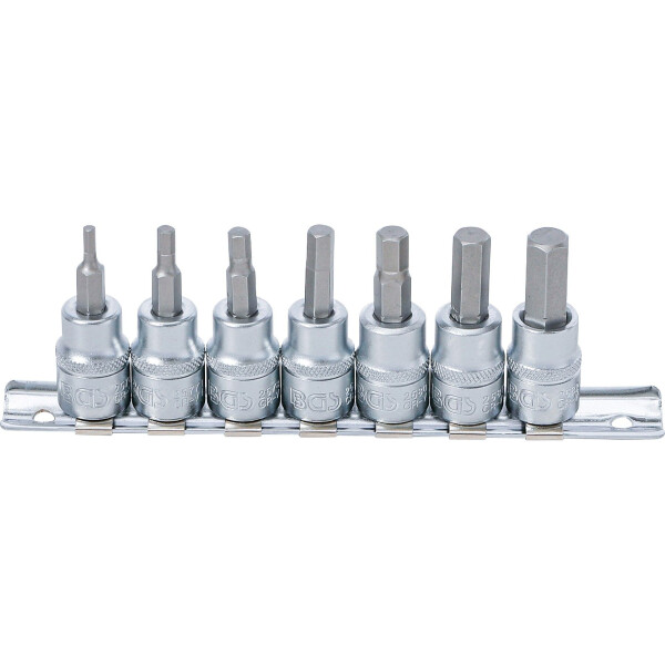 Bit-Einsatz-Satz | Antrieb Innenvierkant 10 mm (3/8") | Innensechskant 3 - 10 mm | 7-tlg.
