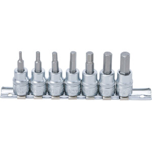 Bit-Einsatz-Satz | Antrieb Innenvierkant 10 mm (3/8") | Innensechskant 3 - 10 mm | 7-tlg.
