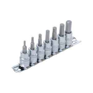 Bit-Einsatz-Satz | Antrieb Innenvierkant 10 mm (3/8") | Innensechskant 3 - 10 mm | 7-tlg.