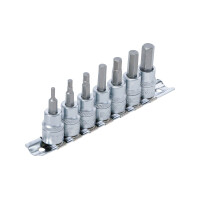 Bit-Einsatz-Satz | Antrieb Innenvierkant 10 mm (3/8") | Innensechskant 3 - 10 mm | 7-tlg.