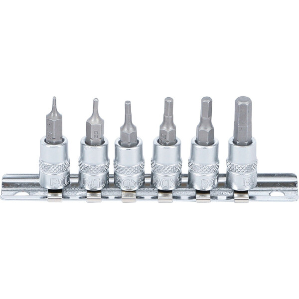Bit-Einsatz-Satz | Antrieb Innenvierkant 6,3 mm (1/4") | Innensechskant 1,5 - 6 mm | 6-tlg.