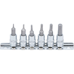 Bit-Einsatz-Satz | Antrieb Innenvierkant 6,3 mm (1/4") | Innensechskant 1,5 - 6 mm | 6-tlg.