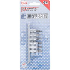 Bit-Einsatz-Satz | Antrieb Innenvierkant 6,3 mm (1/4") | Innensechskant 1,5 - 6 mm | 6-tlg.