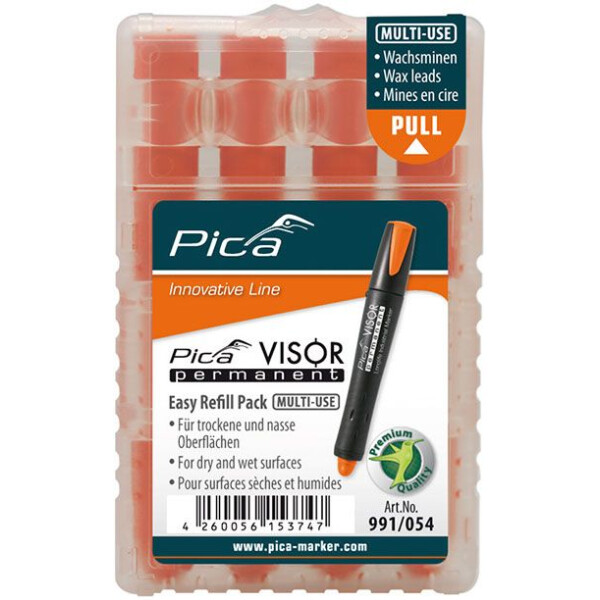 Pica 991/054 VISOR permanent, Easy Refill Pack, fluo-orange