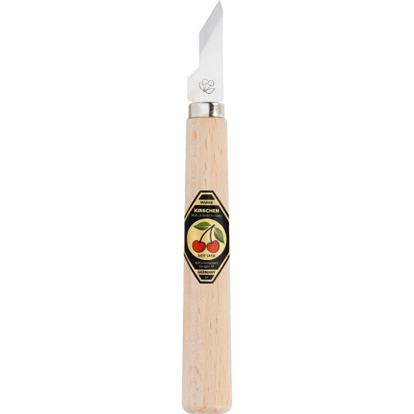 Kirschen 3356000 Kerbschnitzmesser mit Weißbuchenheft mit schmaler, schräger Schneide