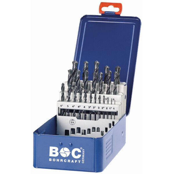 Bohrcraft Spiralbohrer kurz M24 HSS-R DIN 338 // 1-10,5x0,5/24-tlg.