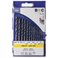Bohrcraft Spiralbohrer kurz P65 HSS-R DIN 338 // 1,5-6,5x0,5/13-tlg.