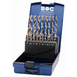 Bohrcraft Spiralbohrer kurz KG10 HSS-G ABS-Box...