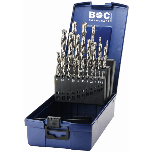 Bohrcraft Spiralbohrer kurz KG24 HSS-G ABS /1-10,5x0,5+3,3/4,2/6,8/10,2/24-tlg