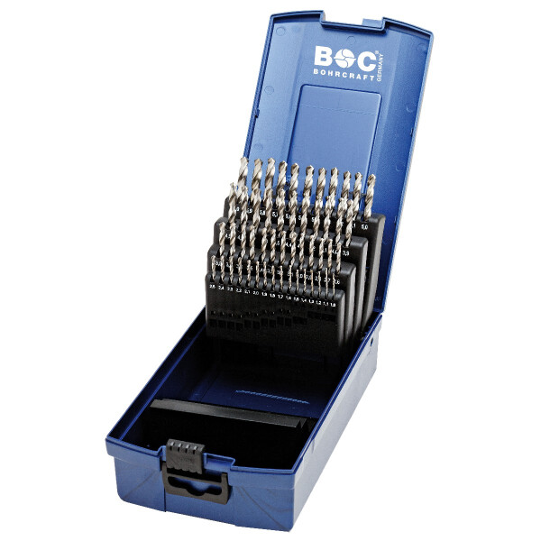 Bohrcraft Spiralbohrer kurz KG591 HSS-G ABS-Box /1,0-6,0x0,1/51-tlg.