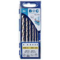 Bohrcraft Spiralbohrer kurz PG6 HSS-G DIN 338 // 2-8x1,0/6-tlg.