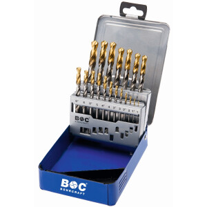 Bohrcraft Spiralbohrer kurz MG10 TiN-Point HSS-G DIN 338...