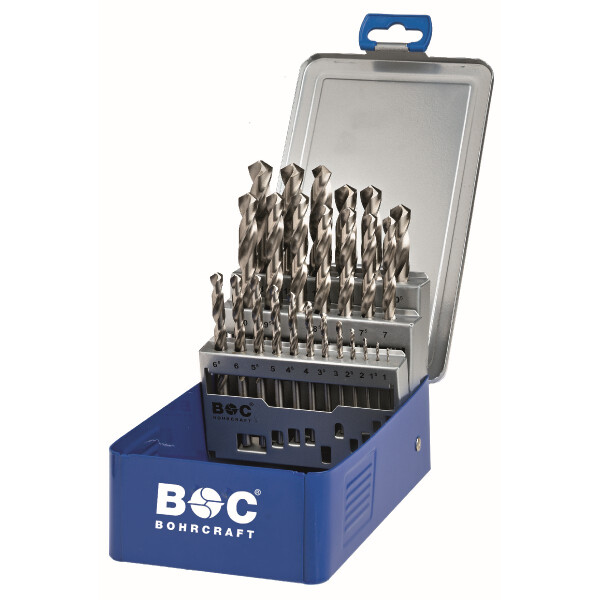 Bohrcraft Spiralbohrer kurz MG13 P-PLUS LINKS BC HSS-G DIN 338 //25-tlg.