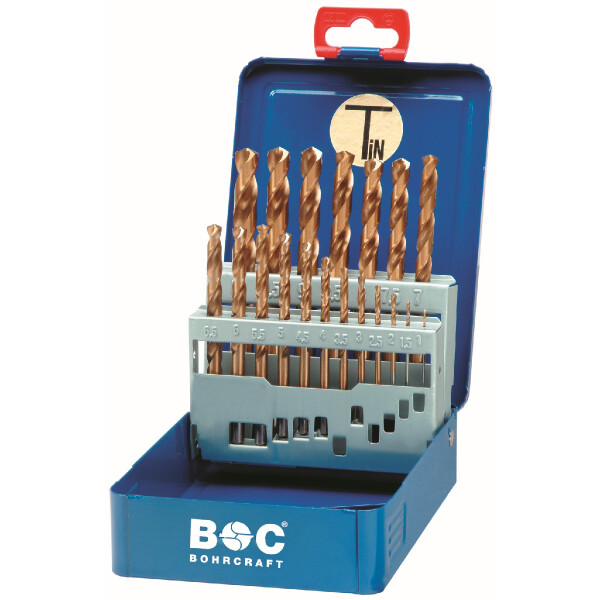 Bohrcraft Spiralbohrer kurz MT10 BC HSS-TiN DIN 338 // 1-10x0,5/19-tlg.