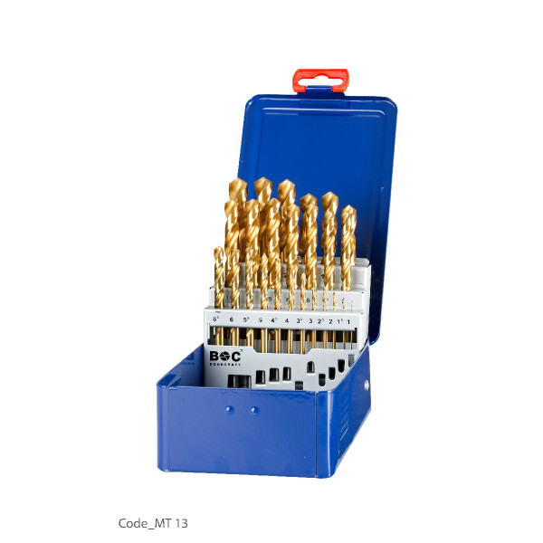 Bohrcraft Spiralbohrer kurz MT13 BC HSS-TiN DIN 338 // 1-13x0,5/25-tlg.