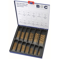 Bohrcraft Spiralbohrer kurz MT130 HSS-TiN DIN 338 // 1-6x0,5+3,3/4,2/130-tlg.