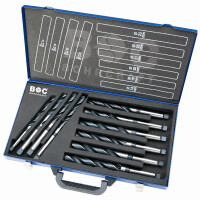 Bohrcraft Spiralbohrer mit Morsekonus MK10-1 HSS-R DIN 345 // 14-23 mm in Koffer/10-tlg.