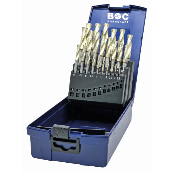 Bohrcraft Spiralbohrer kurz KE13 HDX HSS-E Co8 HARDOX 1-13x0,5/25-tlg. P-PLUS