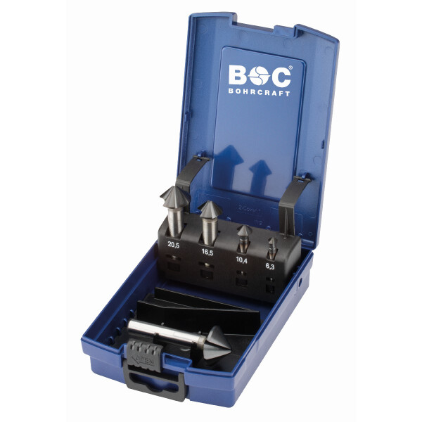 Bohrcraft Kegelsenker ungleich KS5-K HSS-AlCro P-Plus Kegels. // 6,3-25,0/ 5-tlg.