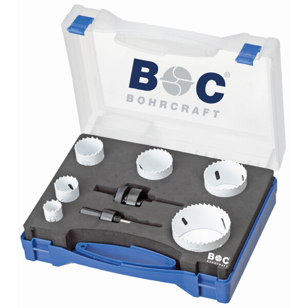 Bohrcraft Sortimente LS6-Co Lochsägen HSS-E //22-68 mm+AS11/AS33/8-tlg.