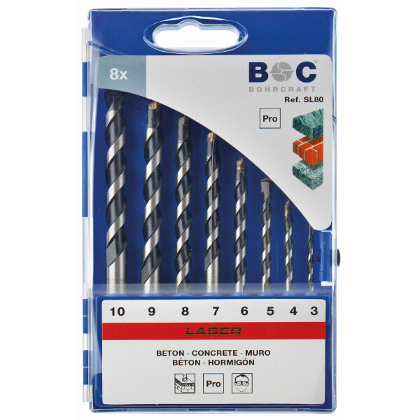 Bohrcraft Stein- und Betonbohrer SL80 Beton // 3-10x1,0/8-tlg.