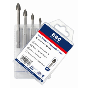 Bohrcraft Glas- und Fliesenbohrer GM-T4 Glasbohrersatz...