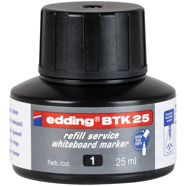 edding BTK 25 Nachfülltinte Whiteboardmarker schwarz 4-BTK25001
