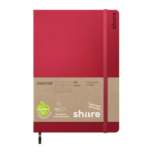 share Notizbuch A5 punktkariert rot 4-0014002