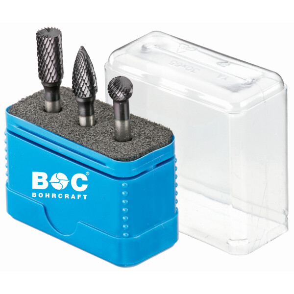 Bohrcraft Sortimente R3 TiAlN HM-Frässt. 1 x 10,0 Form B/D/G 3-tlg.