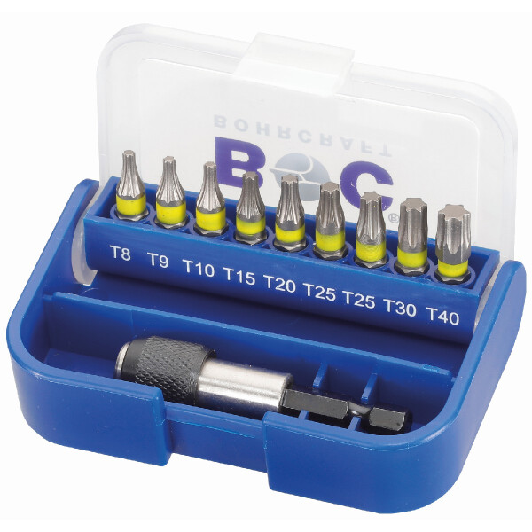 Bohrcraft Sortimente PB10-Tx gelb Bits 1/4"//Tx8-Tx40+Halter / 10-tlg.