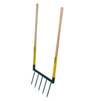 LEBORGNE Doppelgrabegabel 5 Zinken mit Holzgriff