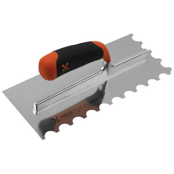MONDELIN Glättekelle mit 2-K-Griff 0,6 mm Stark -1 / 2 Rund Drm. 20 mm 280 x 120 mm